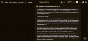 GoldSpin Casino-confirmation et vérification